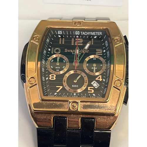 23 - Swan and Edgar Mens Ambassador Hybrid Quartz Mechanical CHRONOGRAPH watch. Mechanical side working  ... 