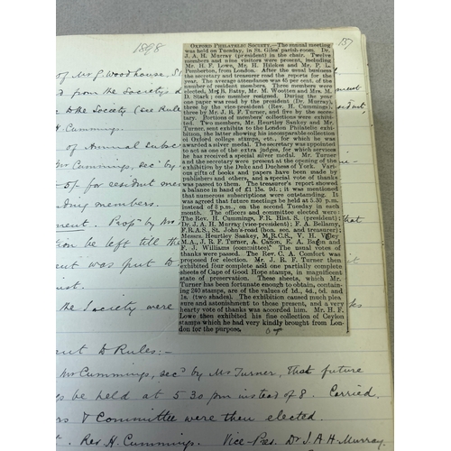 213 - Stamp Collecting, Philately. An important 19th Century Minute Book of the Jubilee Philatelic Associa... 