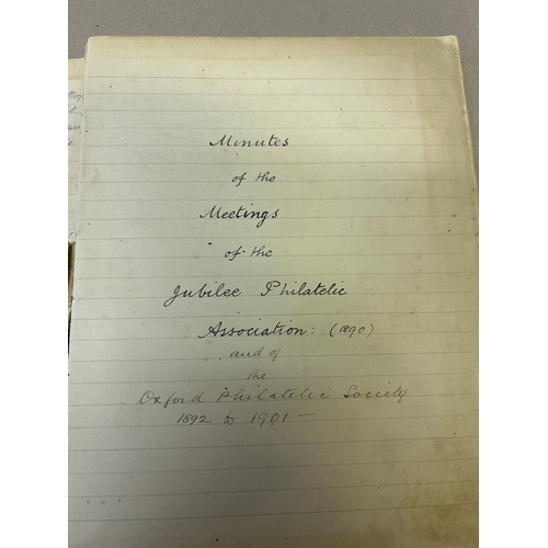 213 - Stamp Collecting, Philately. An important 19th Century Minute Book of the Jubilee Philatelic Associa... 