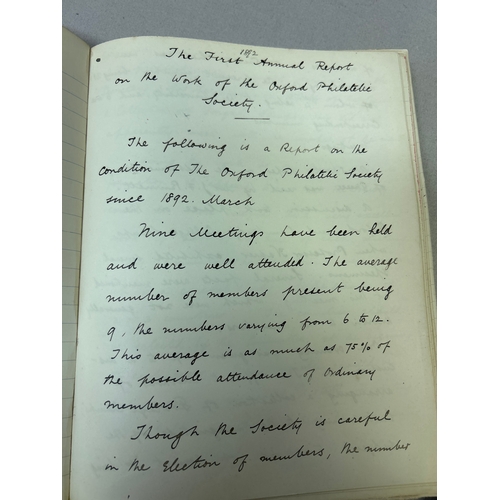 213 - Stamp Collecting, Philately. An important 19th Century Minute Book of the Jubilee Philatelic Associa... 