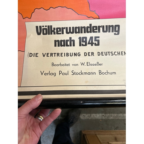 215 - A fascinating German educational chart showing the migrations of peoples in Central Europe  after th... 