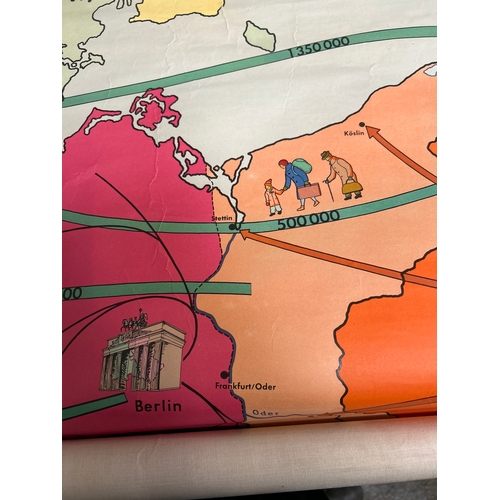 215 - A fascinating German educational chart showing the migrations of peoples in Central Europe  after th... 