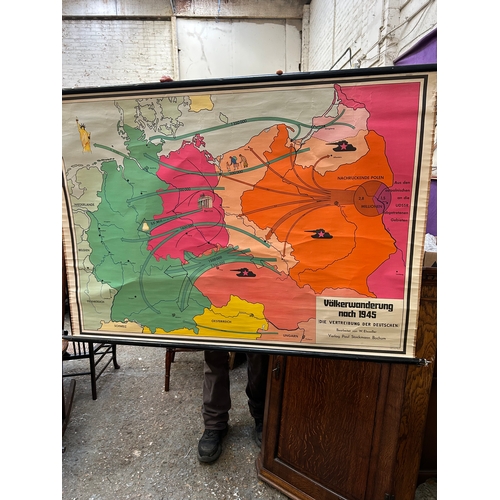 215 - A fascinating German educational chart showing the migrations of peoples in Central Europe  after th... 