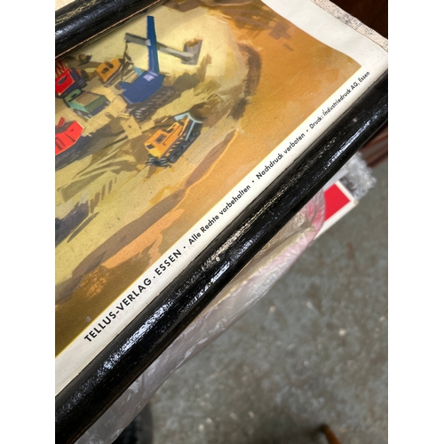 216 - A circa 1960’s educational chart “The roads then and now, the motorway in its creation and completio... 