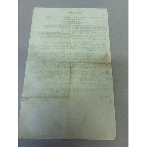 217 - A rare original carbon copy of the typed letter written by General Montgomery in July 1943 addressed... 