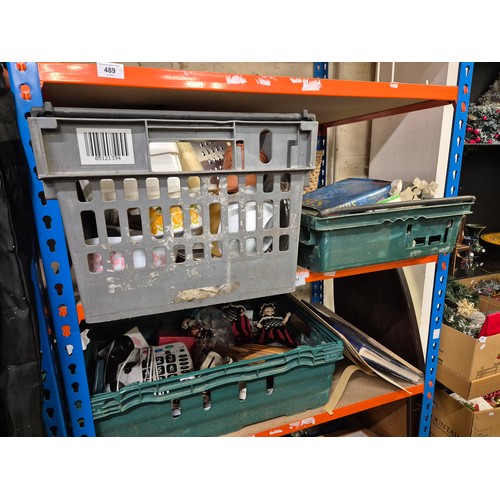 511 - 2 shelves of household and decorative items (crates not included)