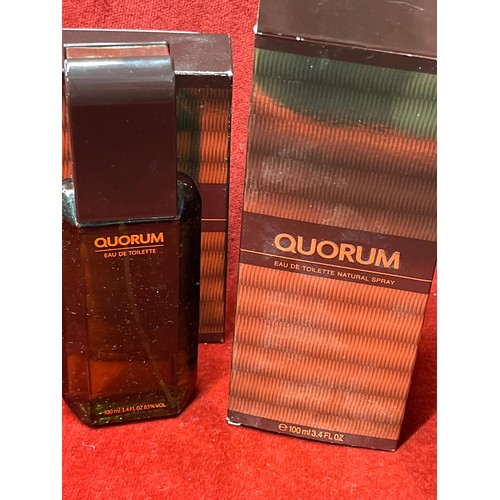 1 - 3 bottles of Quorum eau de toilette spray for men (large one is full)