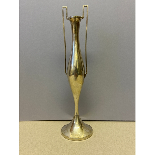 113 - An elegant sterling silver stem vase in the Art Nouveau style & beginnings of Art Deco influence. Bi... 