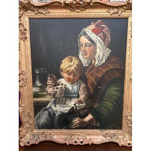 227 - An early 20th Century oil painting on board entitled “Mealtime” after the original by John Philip. T... 