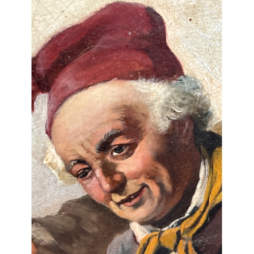 228 - A Werner, German school, 19th Century. An oil painting on canvas of an interior scene with children ... 