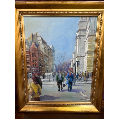 229 - Joseph Gay, London Artist, late 20th Century. Oil painting on canvas entitled “Green Light at Parlia... 