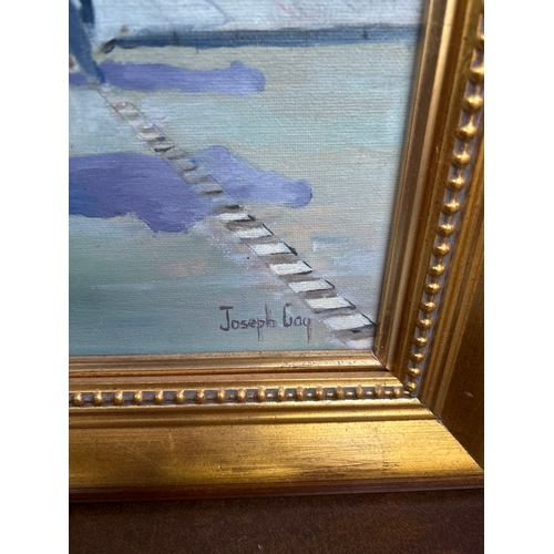 229 - Joseph Gay, London Artist, late 20th Century. Oil painting on canvas entitled “Green Light at Parlia... 