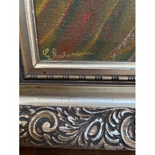 230 - Mid 20th Century still life oil on canvas painting of summer flowers in a vase - highly decorative p... 