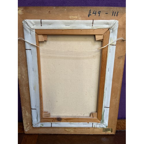 241 - Late 20th Century oil painting on canvas of a ship at sea, signed by the artist “Vases”. 48cm x 40cm