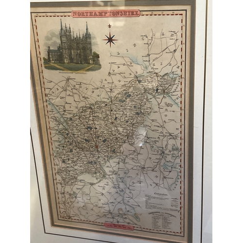 197 - An original 1836 map of Northamptonshire by James Pigot from his British Atlas of the Counties of En... 