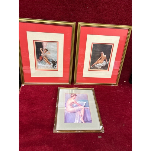 194 - Three vintage glamour prints including “Kitting Up” and “Life Line” by David Wright produced for The... 