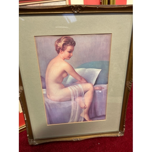 194 - Three vintage glamour prints including “Kitting Up” and “Life Line” by David Wright produced for The... 