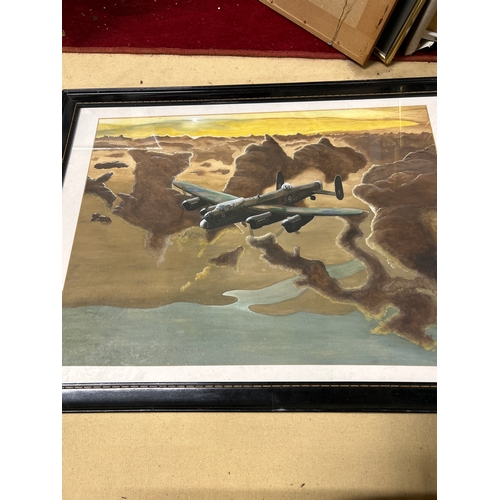 189 - Paul Cato, New Zealand Artist, 20th Century, original watercolour “City of Lincoln” Lancaster Bomber... 