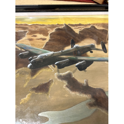 189 - Paul Cato, New Zealand Artist, 20th Century, original watercolour “City of Lincoln” Lancaster Bomber... 