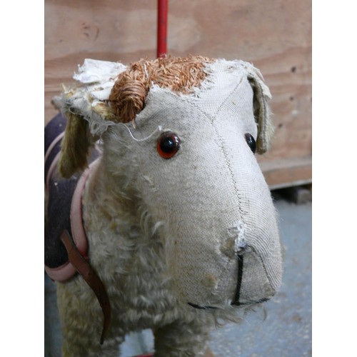 530 - Tri-ang Lines Bros. push-along Mohair dog walker toy.
