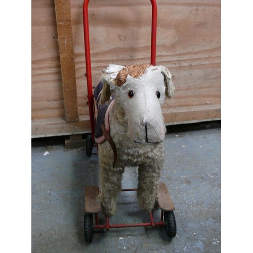 530 - Tri-ang Lines Bros. push-along Mohair dog walker toy.