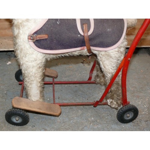 530 - Tri-ang Lines Bros. push-along Mohair dog walker toy.