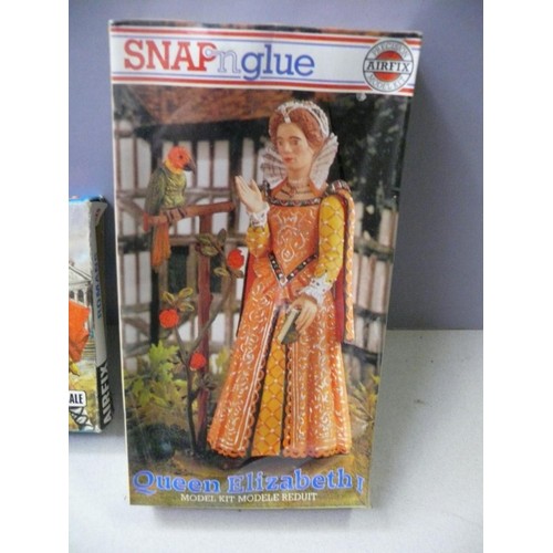 521 - Two vintage Airfix scale model kits of historical figures in boxes, including:
* Snap 'n Glue Precis... 