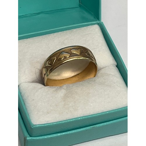 67A - A 9CT GOLD WEDDING BAND SIZE W WEIGHT 3.44 GR