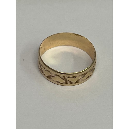 67A - A 9CT GOLD WEDDING BAND SIZE W WEIGHT 3.44 GR