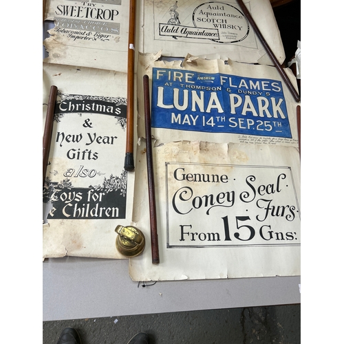 243 - A selection of original sign writing art work from the 1920’s for shop advertising - the work of an ... 