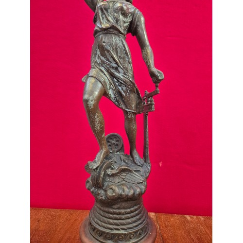 396 - Pair of antique French bronze effect spelter 