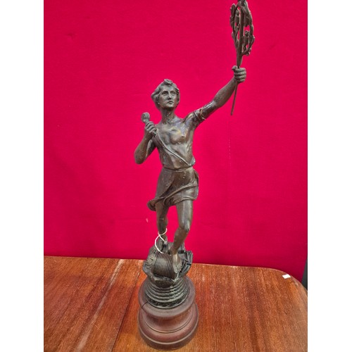 396 - Pair of antique French bronze effect spelter 