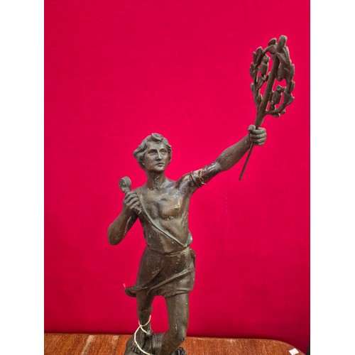 396 - Pair of antique French bronze effect spelter 