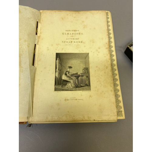 211A - Manuscript Gleanings & Literary Scrapbook by John Poole 1826. Leather spine with gilt lettering & ma... 