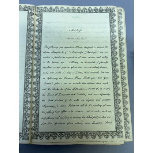 211A - Manuscript Gleanings & Literary Scrapbook by John Poole 1826. Leather spine with gilt lettering & ma... 