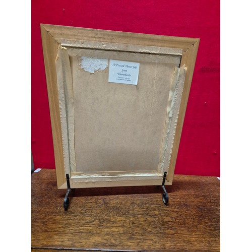134 - Vintage dried pressed flowers fire screen, with floral wooden frame. Label to reverse for ‘Flowerhea... 