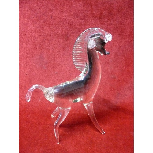 77 - Mid century Murano glass horse by Archimede Seguso (damage to ears)