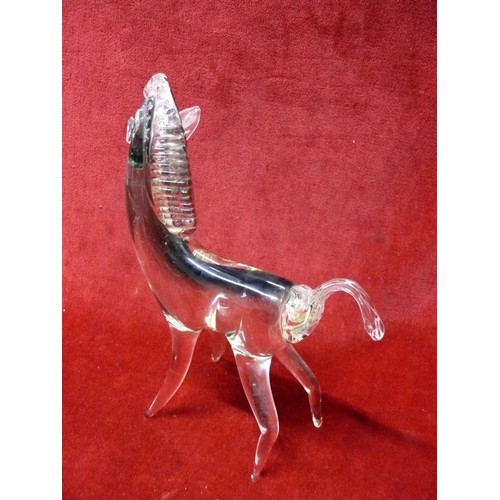 77 - Mid century Murano glass horse by Archimede Seguso (damage to ears)