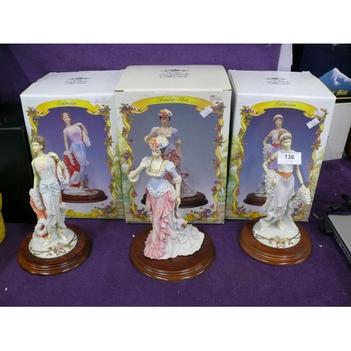 136 - 3 x Leonardo figurines - Celebration 1994 x 2 and Sunday Best all with boxes