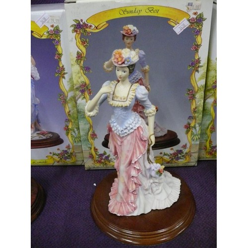 136 - 3 x Leonardo figurines - Celebration 1994 x 2 and Sunday Best all with boxes