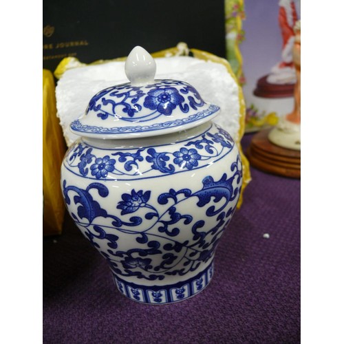 142 - 2 small Blue and White Ginger jars