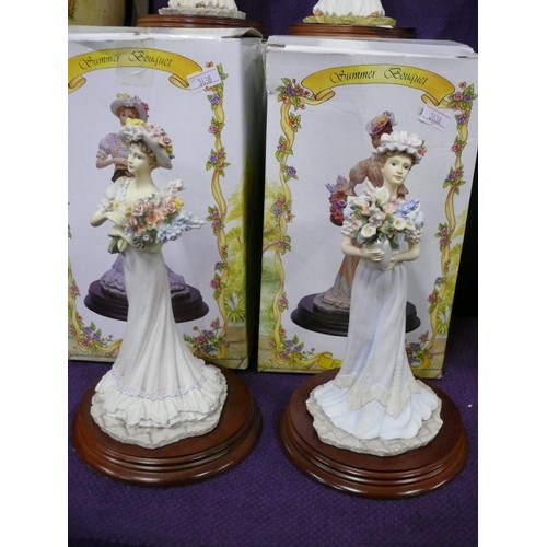 143 - 4 x Leonardo Collection - Summer Bouquet x 2, Society Bell 1998 x 2, all boxed