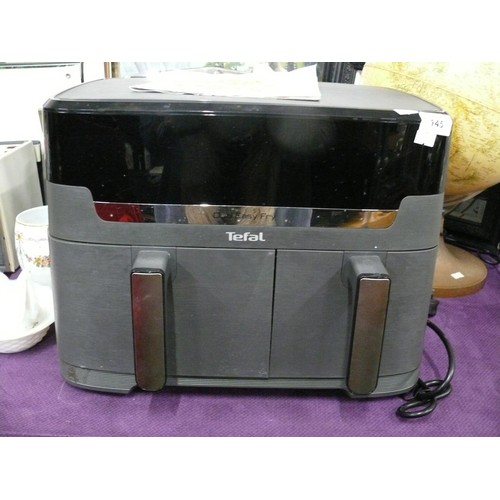 145 - Tefal double air fryer -  Dual Easy Fry, with manual, Appears unused