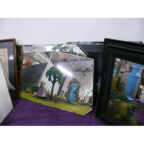 148 - 5 x Vintage hand painted wall mirror