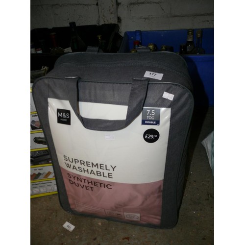 177 - M&S 7.5 tog double duvet, washable