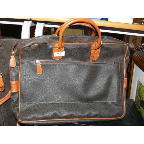 182 - Bric's Laptop Briefcase in Olive Green with leather trim