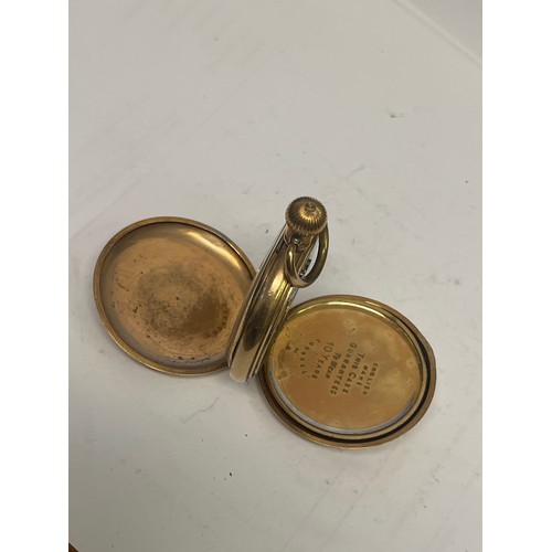 10 - Full hunter pocket watch with roman numerals on enamel