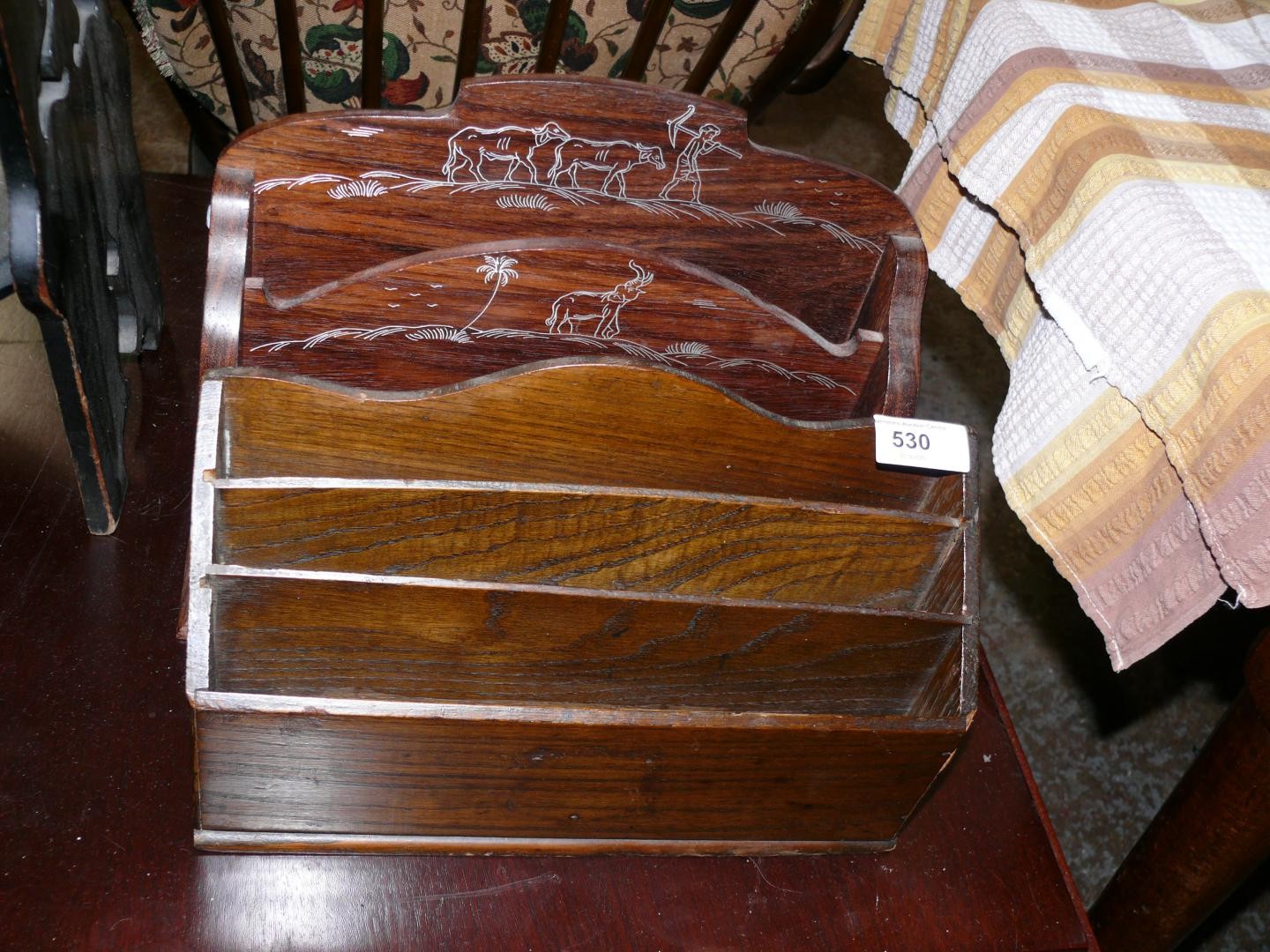 2 wooden letter racks