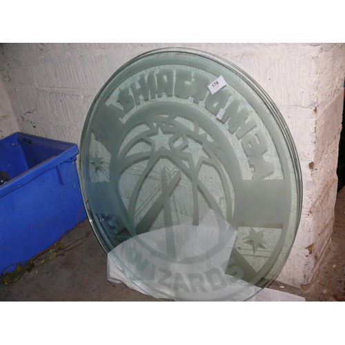 176 - 2 Washington Wizard etched art glass,  tabletops or wall art
