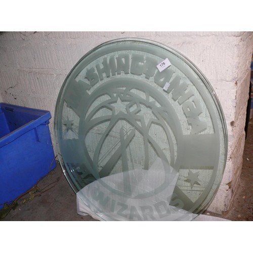 176 - 2 Washington Wizard etched art glass,  tabletops or wall art